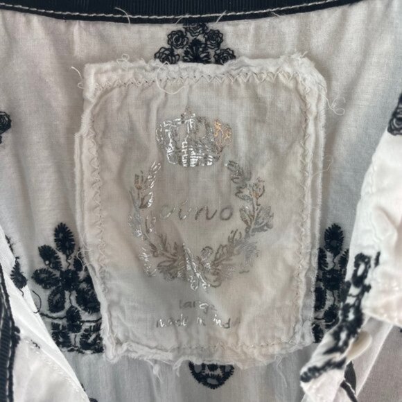 Cino Embroidered Button Down Cotton Top Size Large - Picture 2 of 5